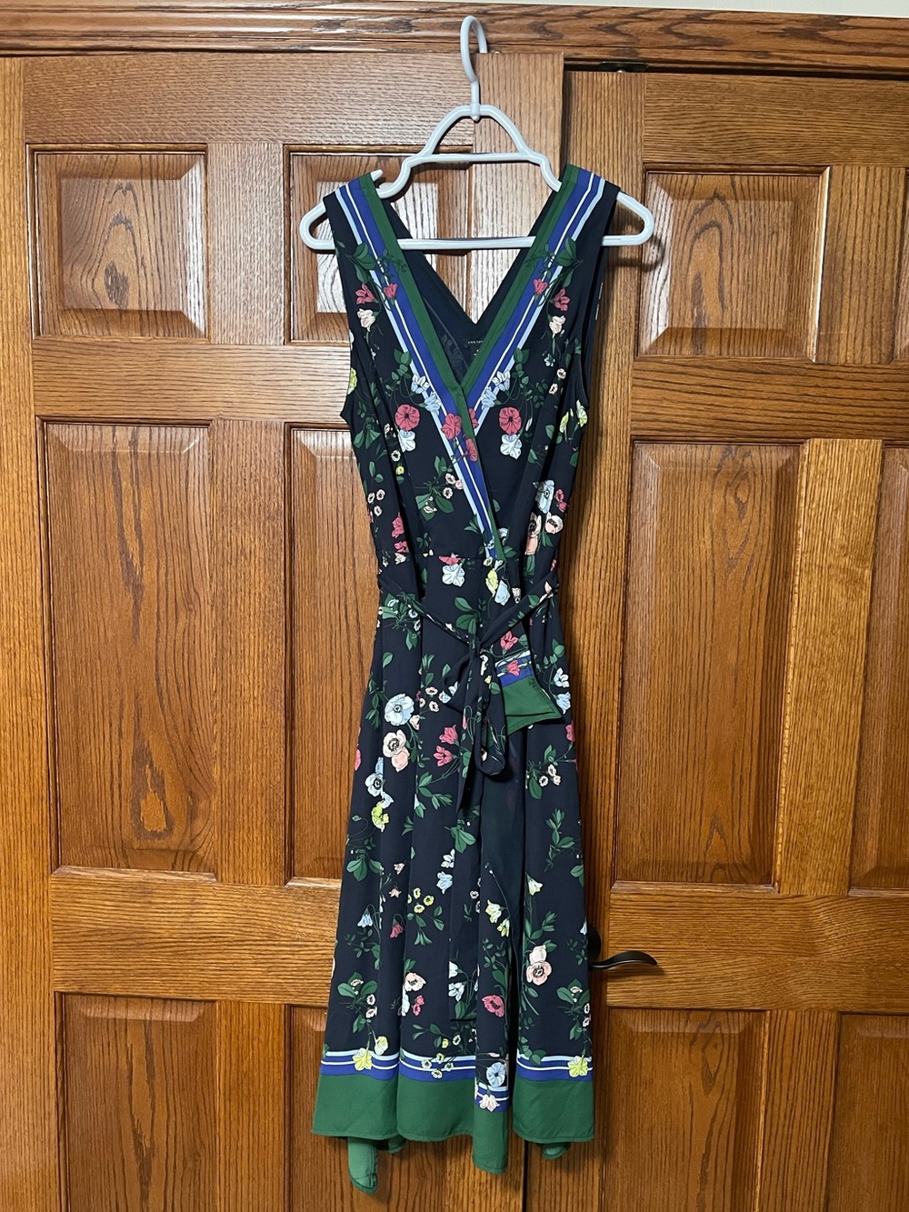 Ann Taylor Floral Faux Wrap Handkerchief Midi Dress - Size 10